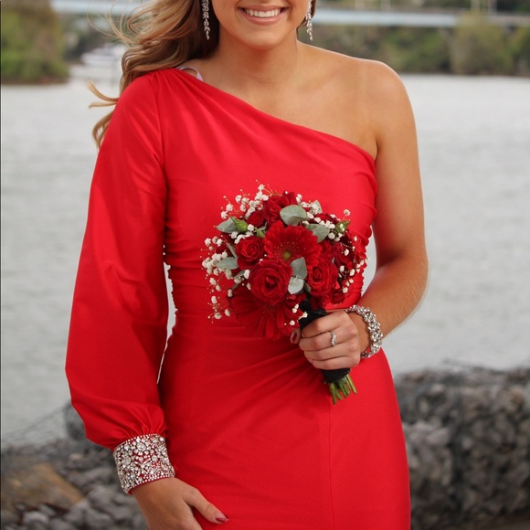 sherri hill prom dress size 4 stretchy material super comfortable - Picture 3 of 3